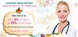 Hỗ trợ từ 5 – 10% phí điều trị nhân dịp Noel và Tết dương lịch